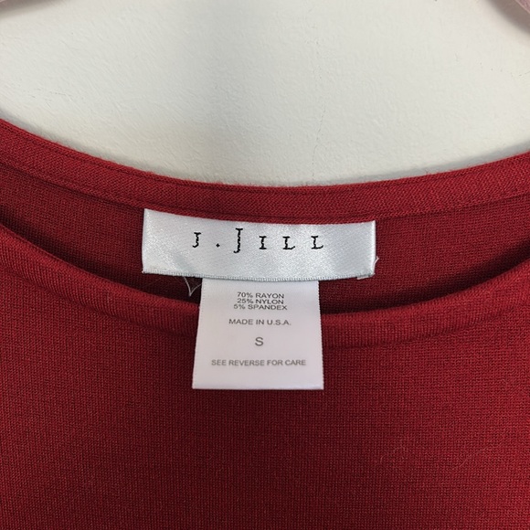 J.Jill Three Quarter‎ Sleeve Split Hem Top - Size Small - Red - Made in USA - Picture 3 of 5